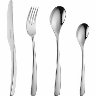 Stainless Steel Cutlery Set - 24 Pieces, Gray Color