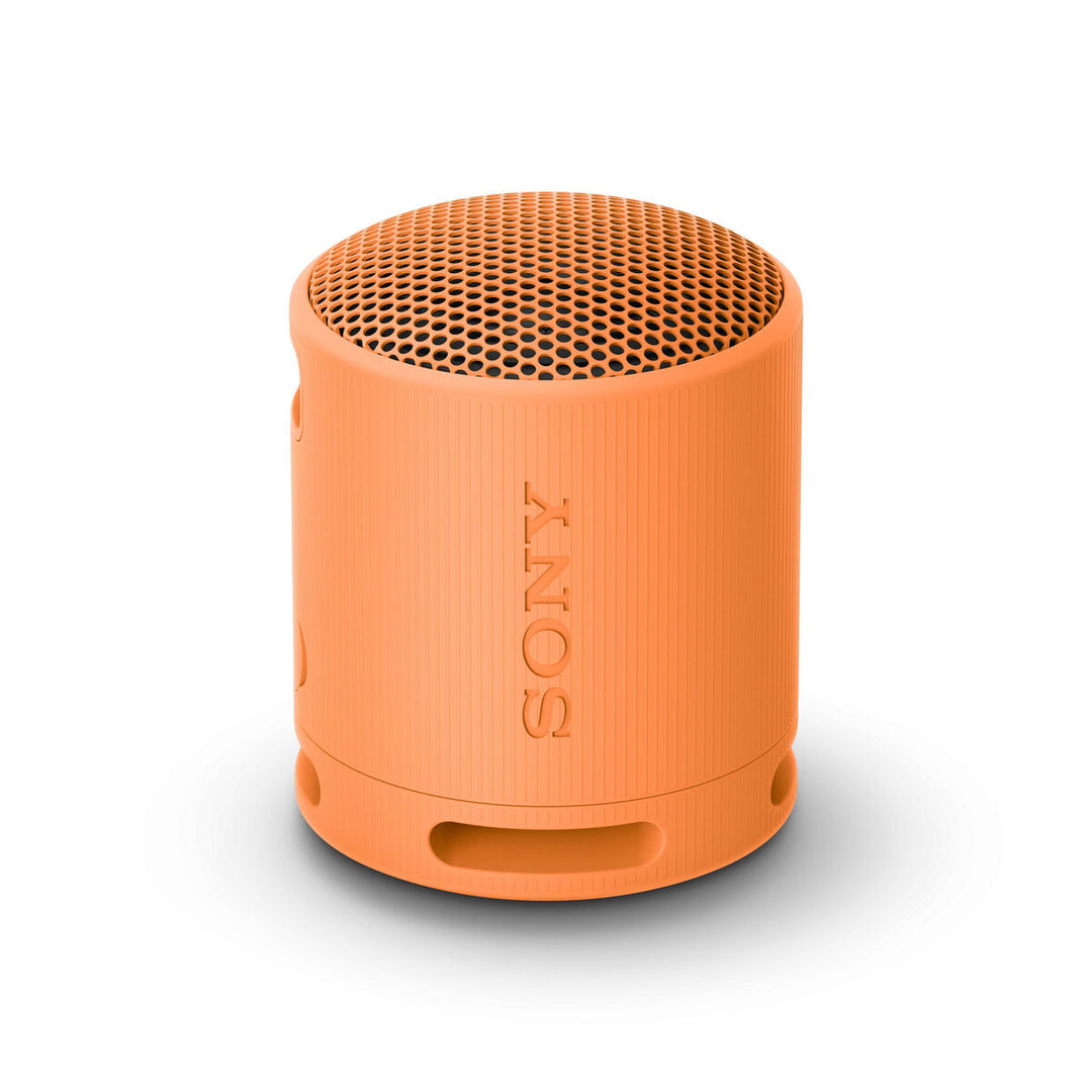 Sony SRS-XB100 Bärbar Bluetooth Högtalare - Orange, trådlös med inbyggd mikrofon. IP67-klassad.