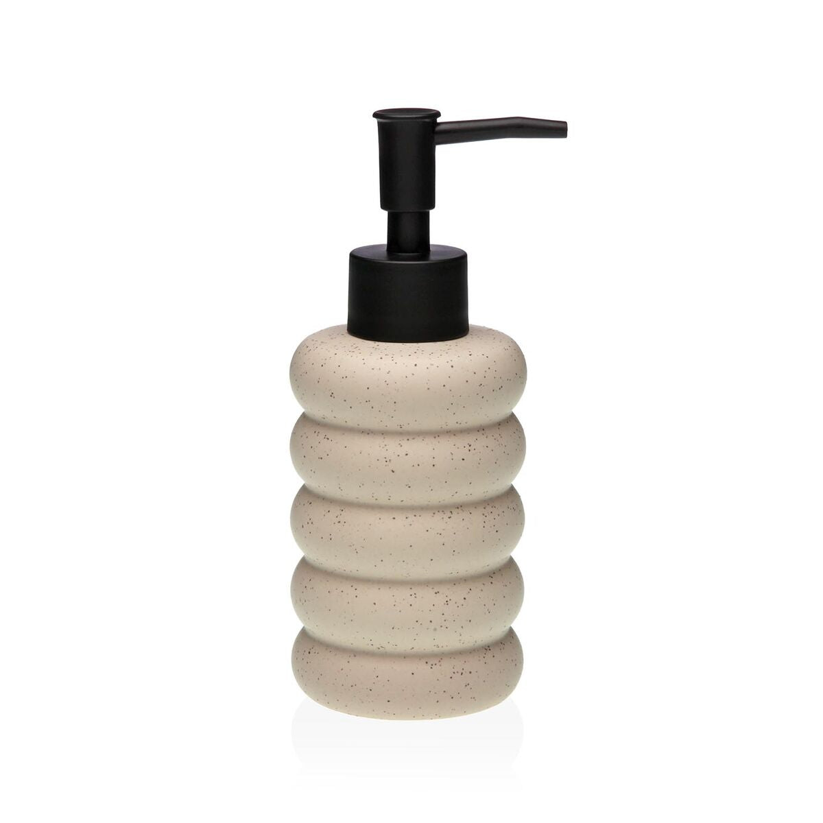 Keramisk Tvåldispenser med Bambu-lock - Elegant Beige. Idealisk för badrummet.