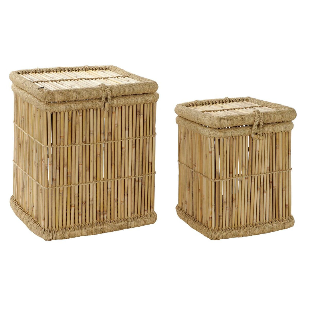 Bambu Naturell Korgset (2 Delar) - Stilfullt och hållbart korgset för hemmet.