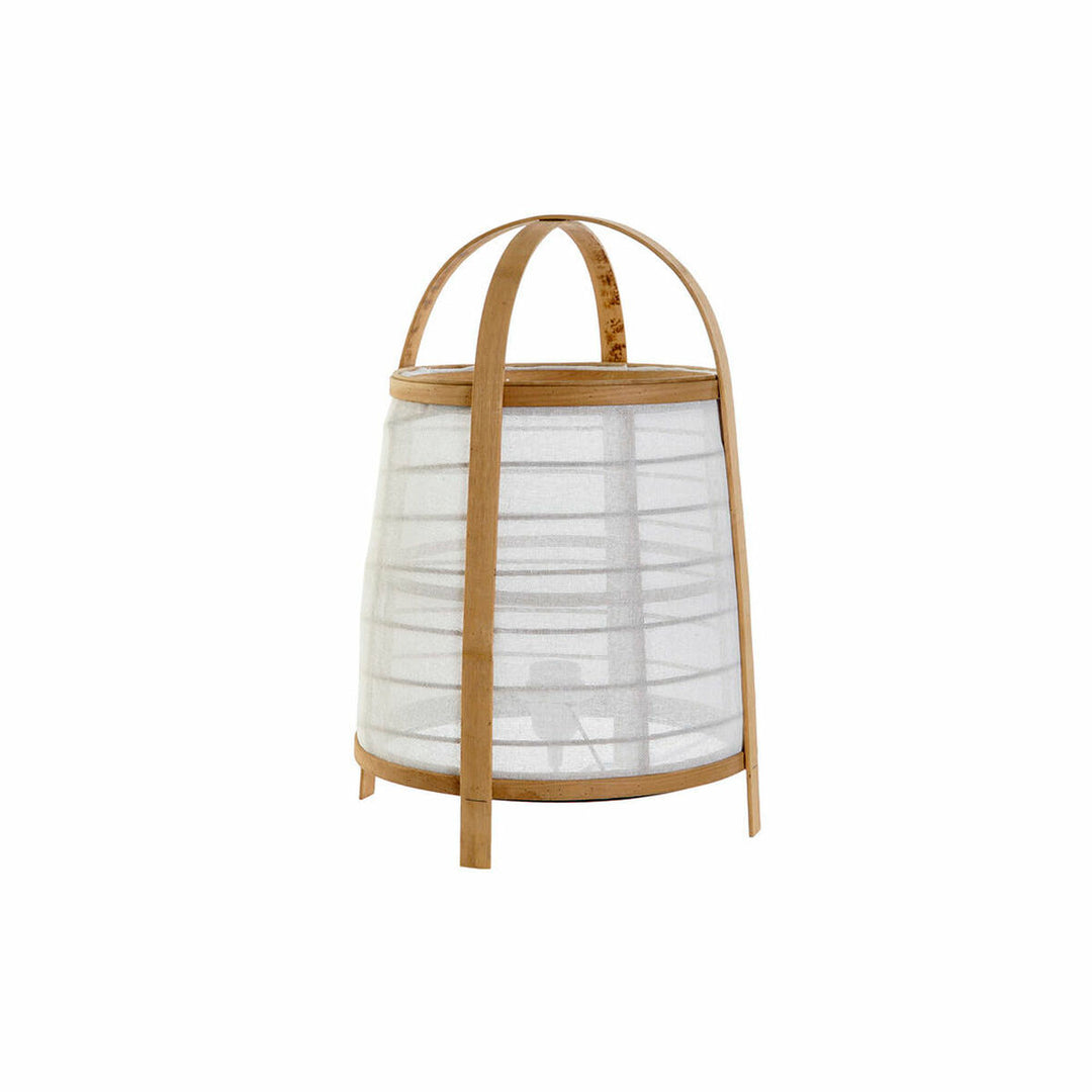 Energisnål Bambu Bordslampa med Vit Dekor - 40 W, Orientalisk design, 32 x 32 x 45,5 cm