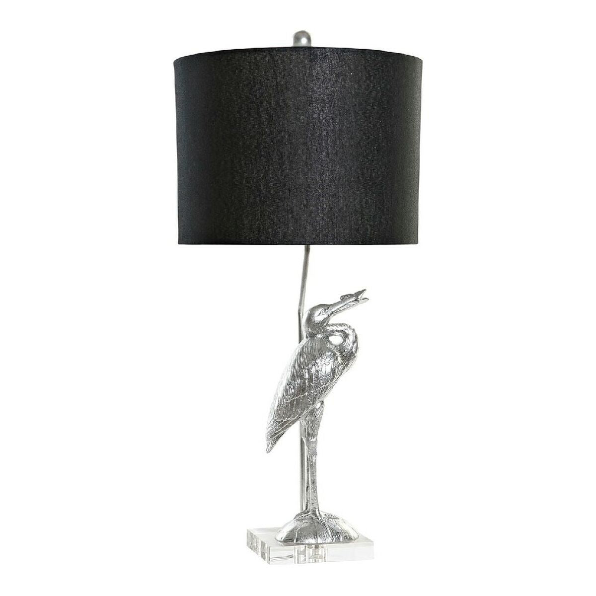 Svart och silver bordslampa i harts - Stilren design, 60 W