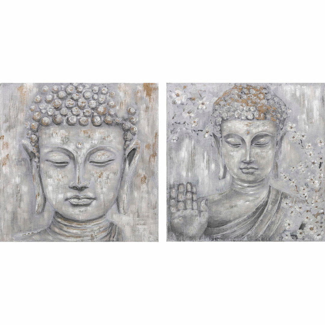 Buddha Orientalisk Tavla 100x100 cm (2-pack) för heminredning.