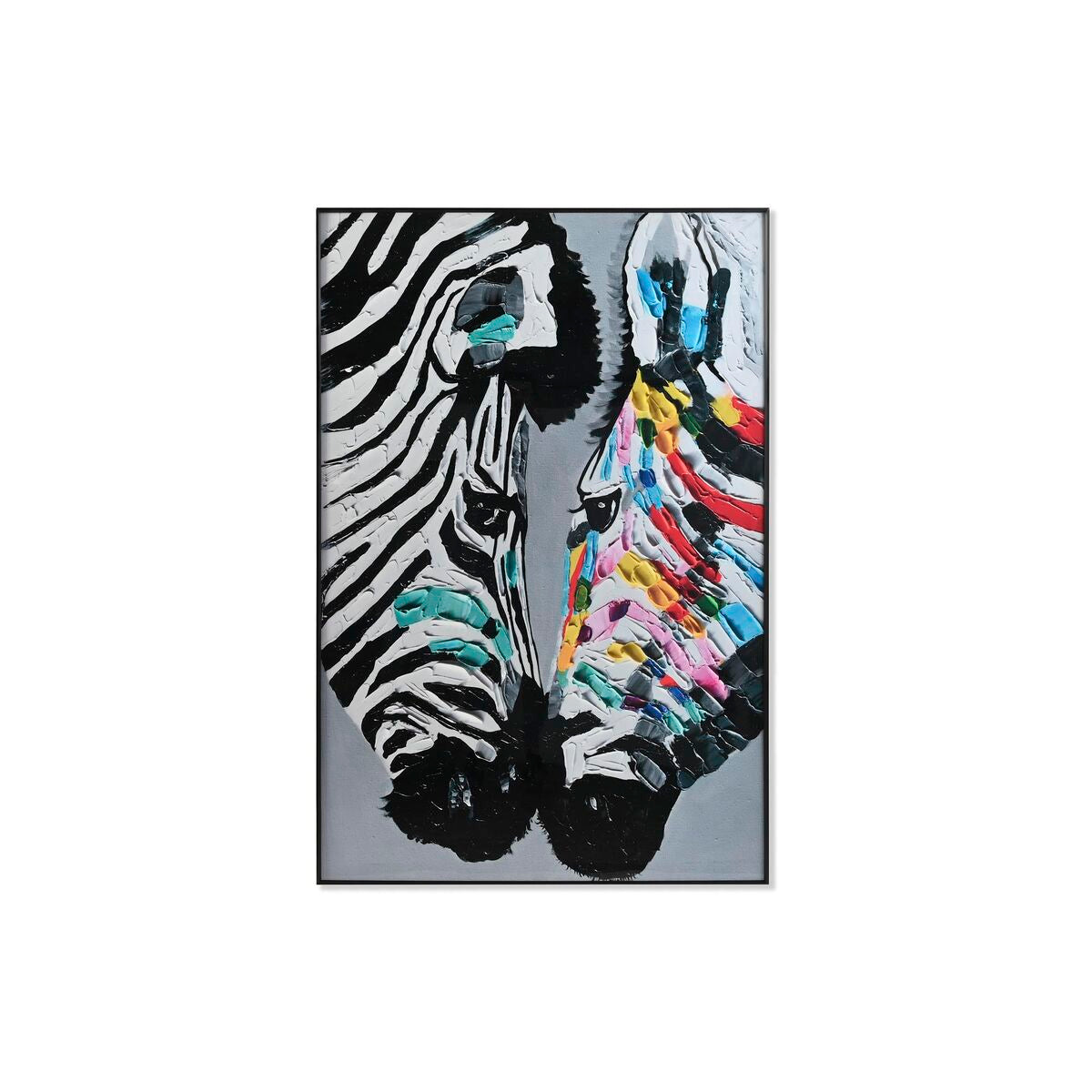 Modern zebra-tavla i trä, 80x120 cm - DKD Home Decor, svart och multicolour. Skapa elegans i ditt ru