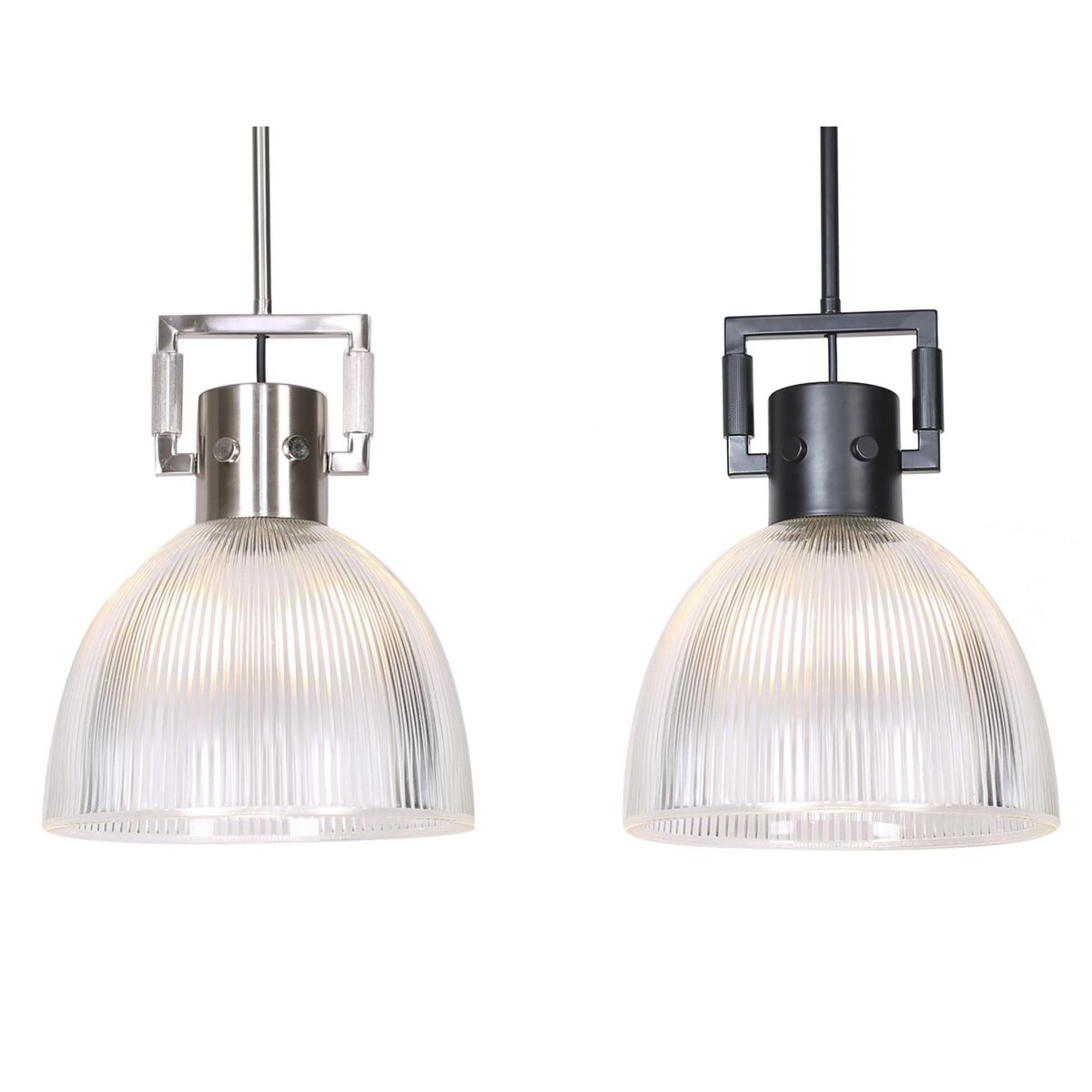 Svart Metall & Glas Taklampa, 2-pack - elegant design för modern inredning.