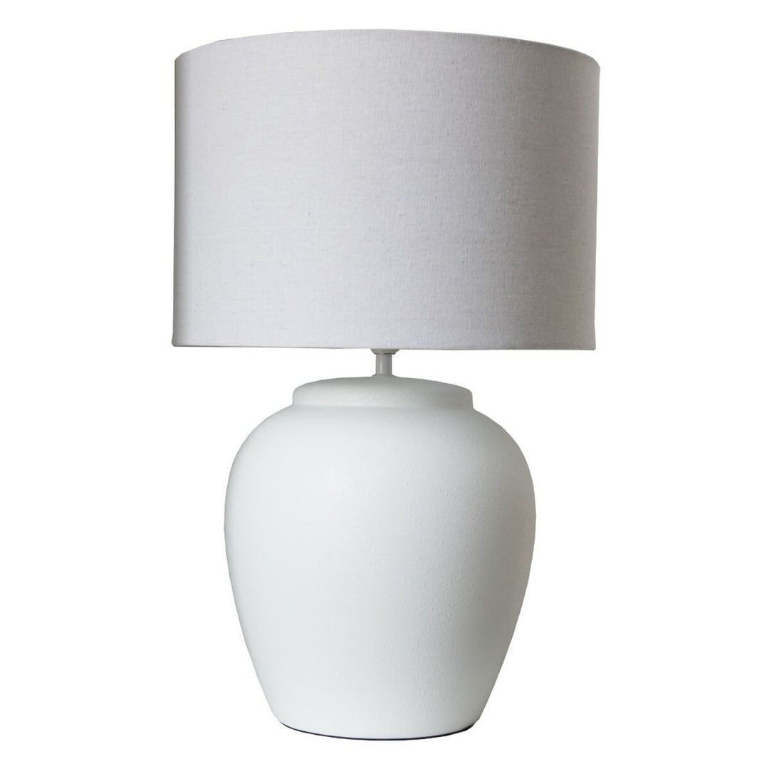 Elegant Porslinsbordslampa med Dubbla Ljusstyrkor - Vit - Modernt designad - Plug-in - 38 x 38 x 58 