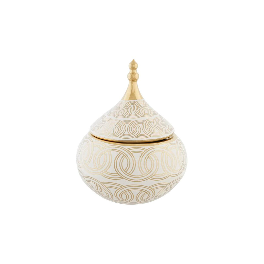 Orientalisk gyllene porslinsskål - Elegant design - Exotisk touch för hemmet