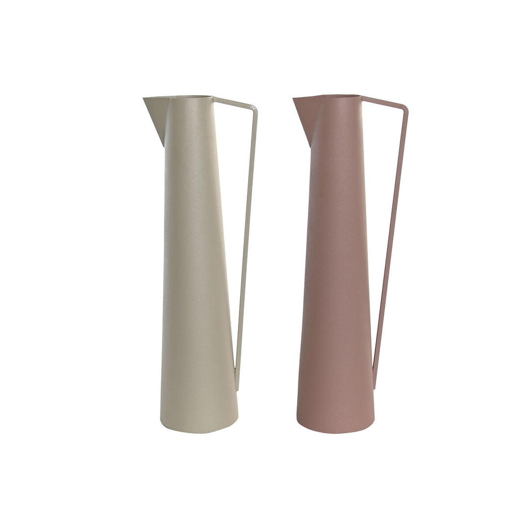 Beige och rosa järnvasar, modernt design, 2-pack - perfekt för heminredning