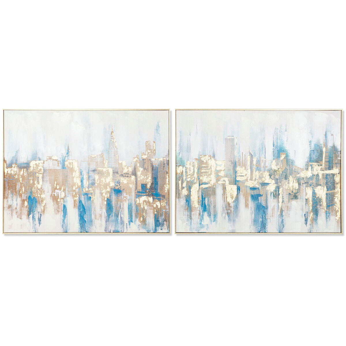 DKD Home Decor - Trendiga Trätavlor i New York Loft Stil, 80x60 cm, 2-pack för en unik och modern at