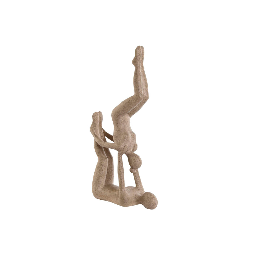 Keramisk Yoga Figur - 40 cm Hög, Elegans i Beige, Dekorativ och fridfull prydnadsfigur