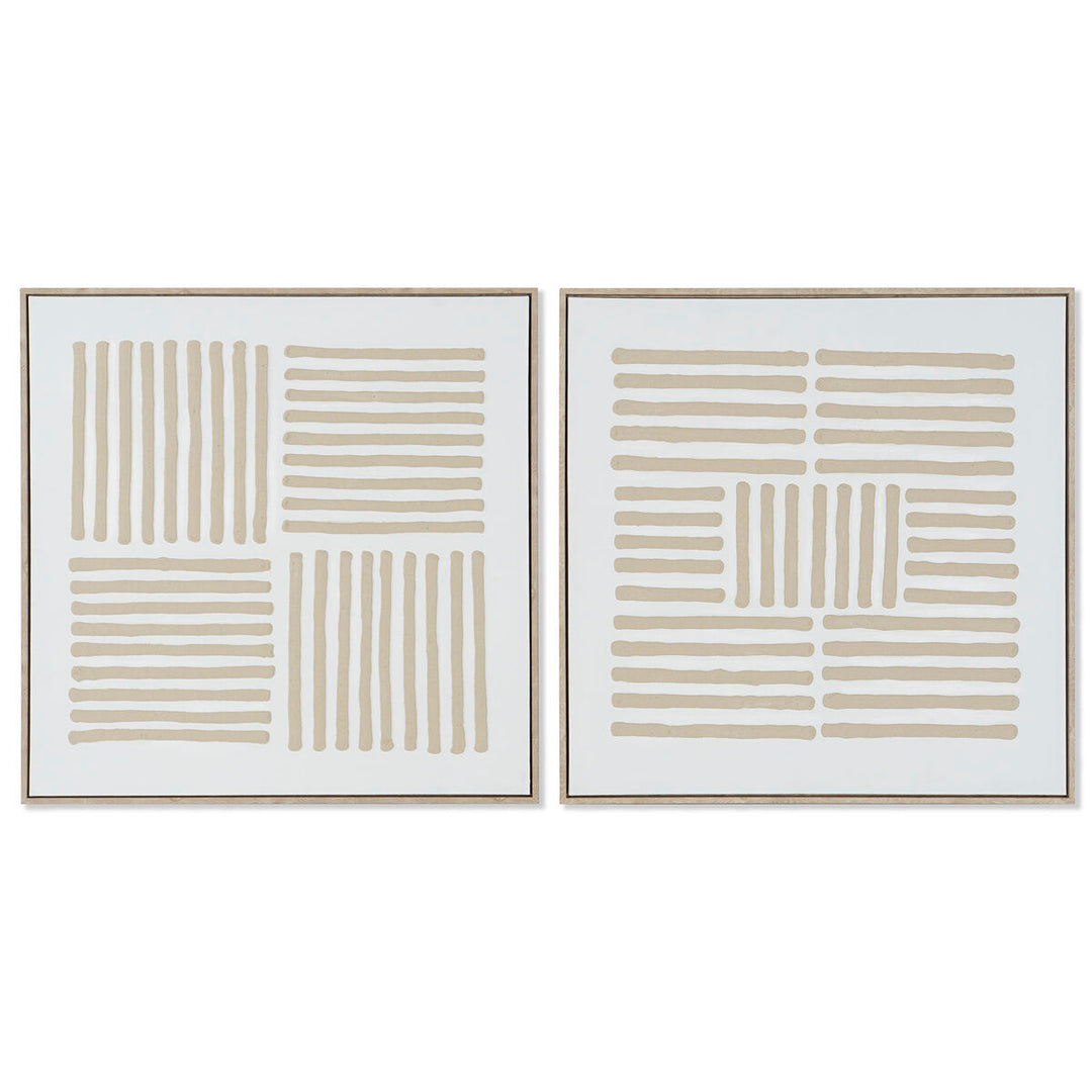 Skandinavisk Tavla i Vit och Beige, 83x83 cm (2-pack) för att ge ditt hem en touch av skandinavisk s