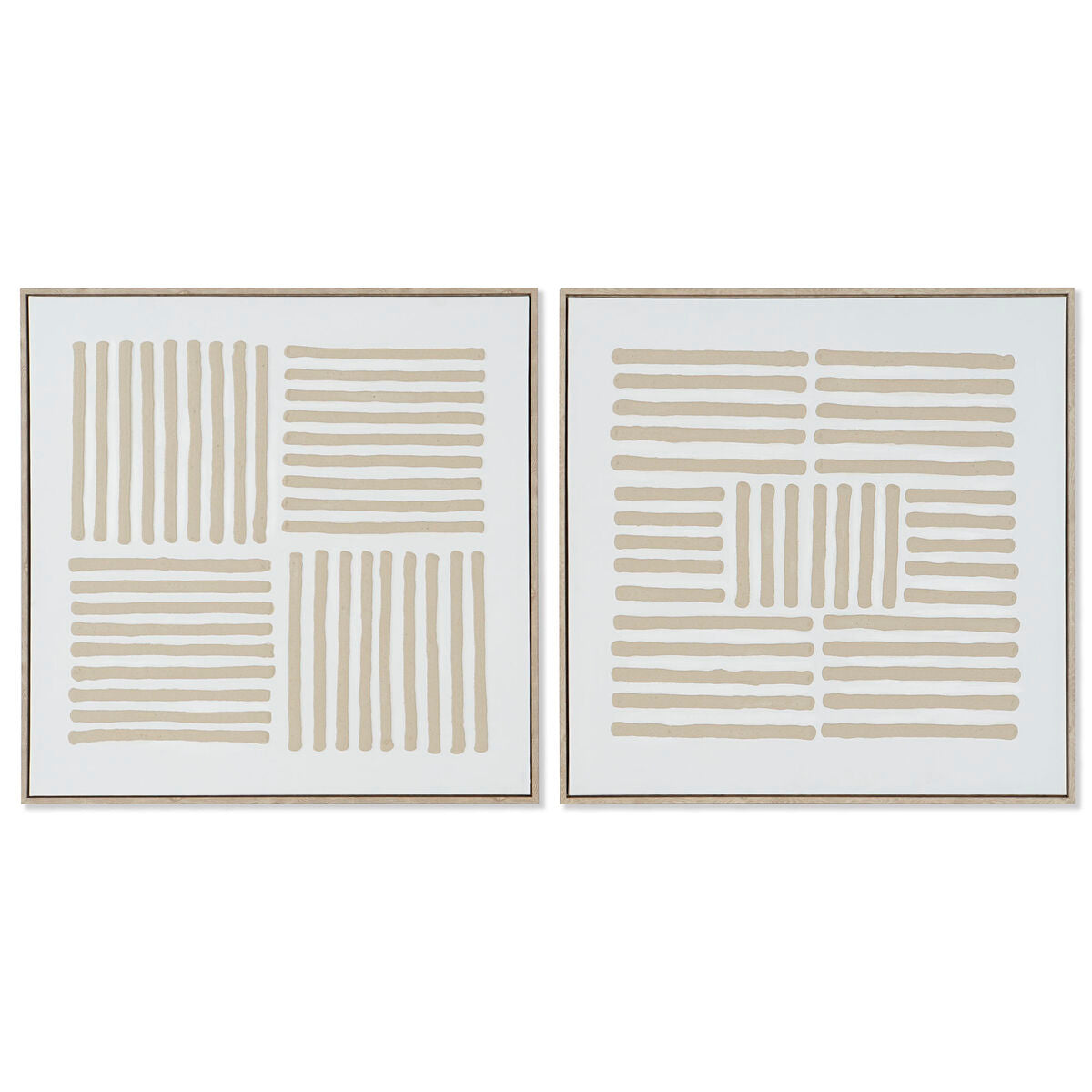 Skandinavisk Tavla i Vit och Beige, 83x83 cm (2-pack) för att ge ditt hem en touch av skandinavisk s