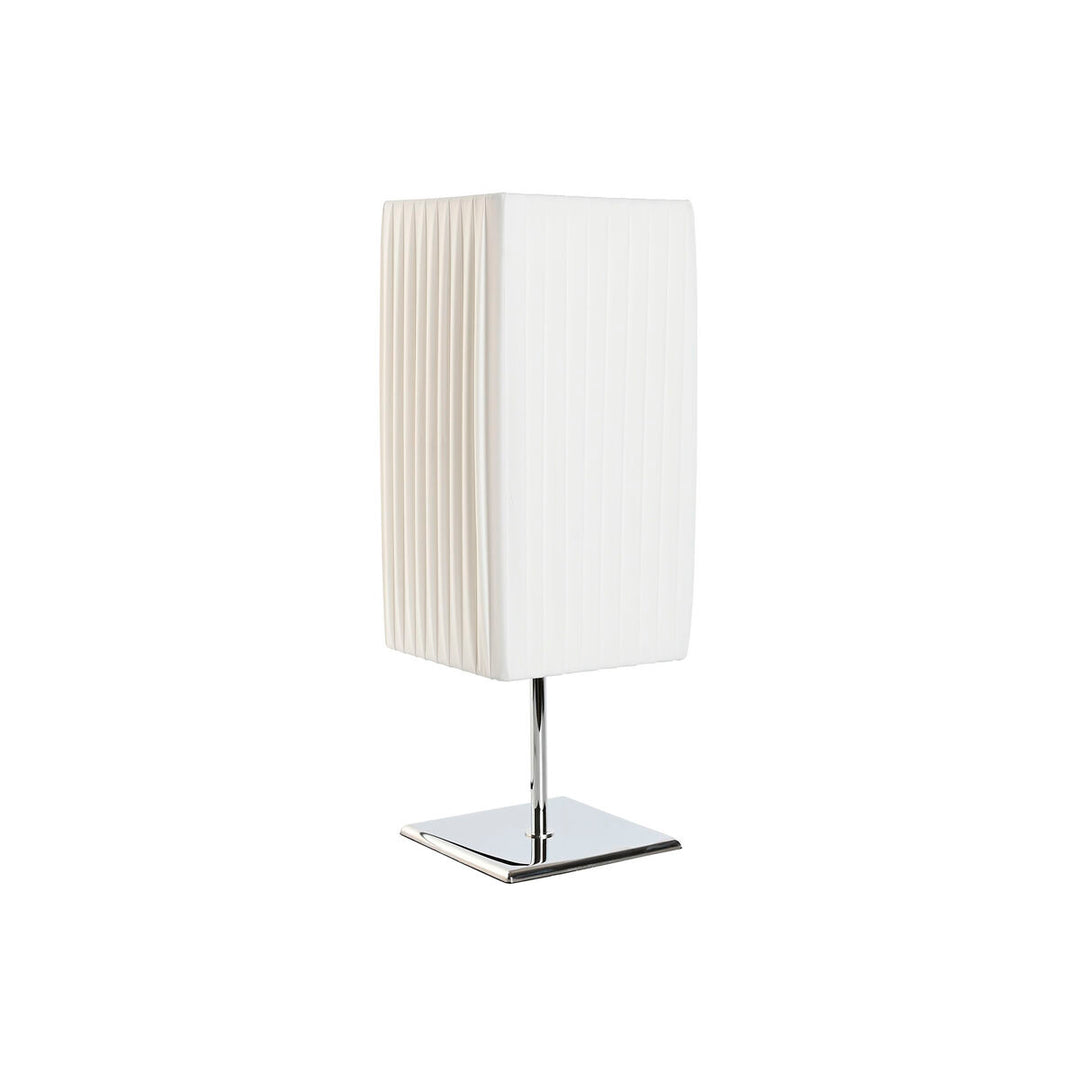 Elegant vit/silvrig bordslampa - 50 W - 15 x 15 x 43 cm