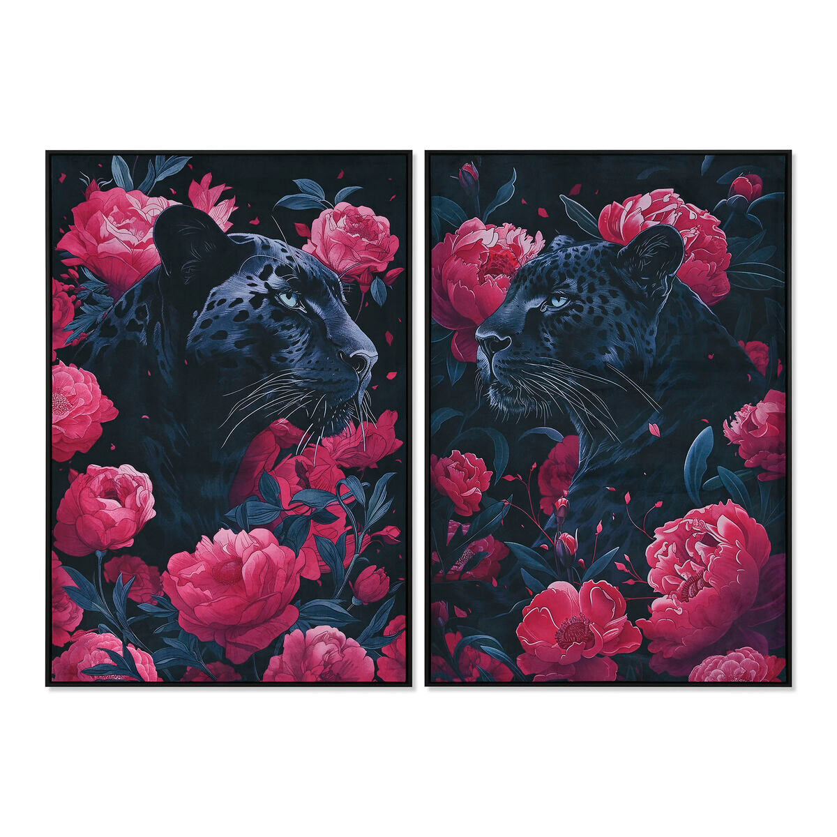 Tavla: Svart och rosa, 83x123 cm (2-pack) för elegant inredning hemma.