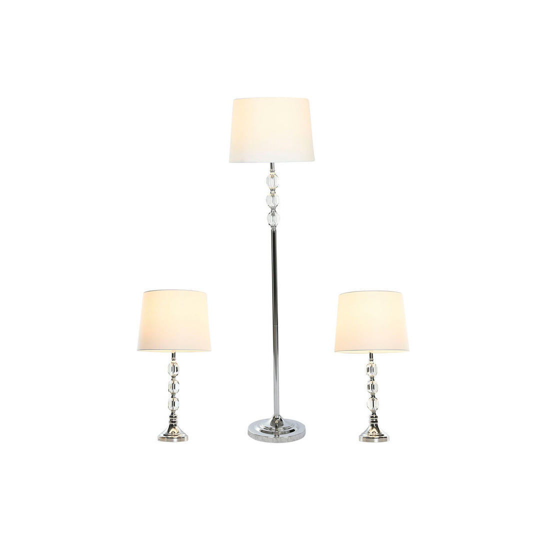 Modern golvlampa i vit och silvrig design - 50 W, 220 V - 35 x 35 x 150 cm