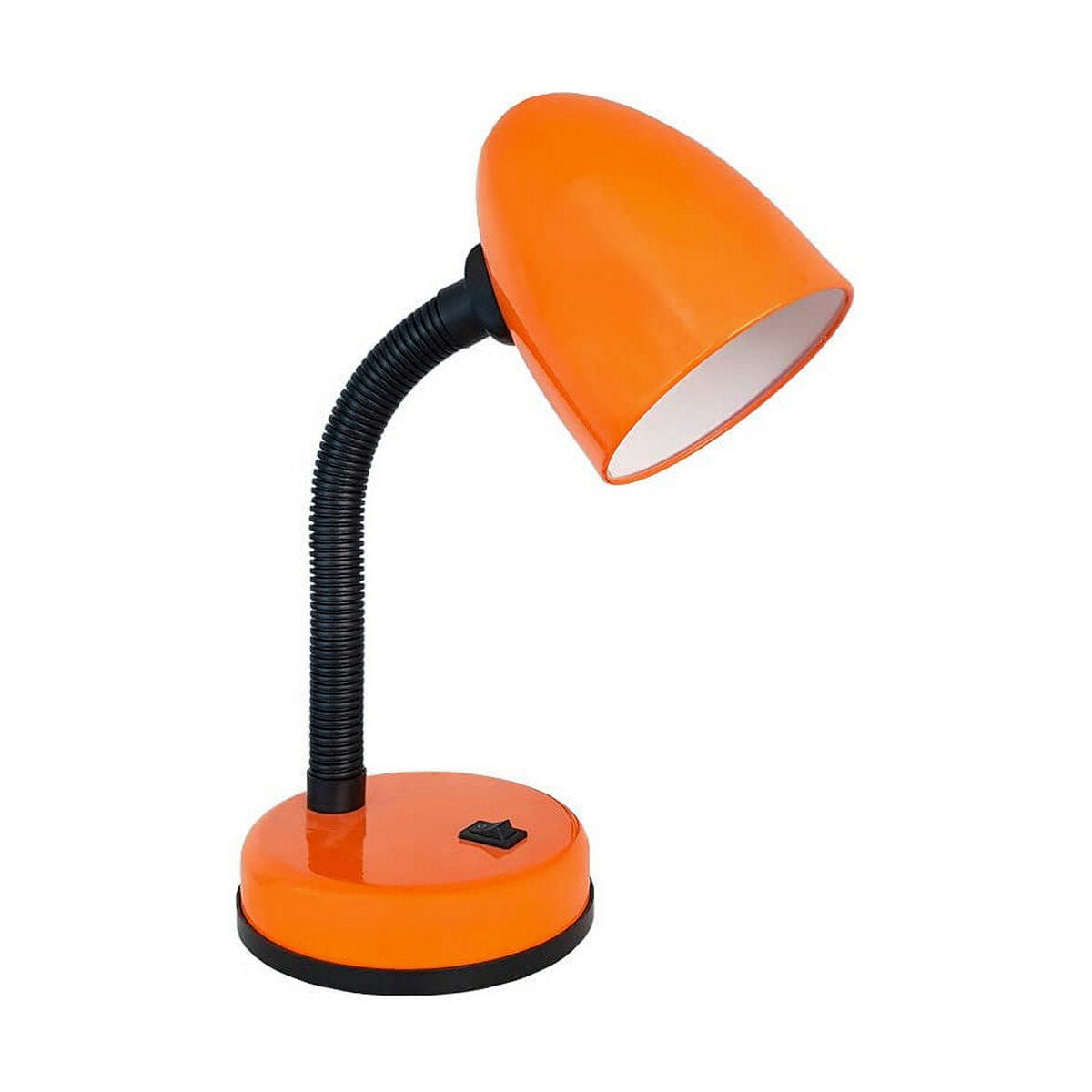 Orange flexibel skrivbordslampa i metall - E27, 60W - 13x34cm. Funktionalitet och design i ett!