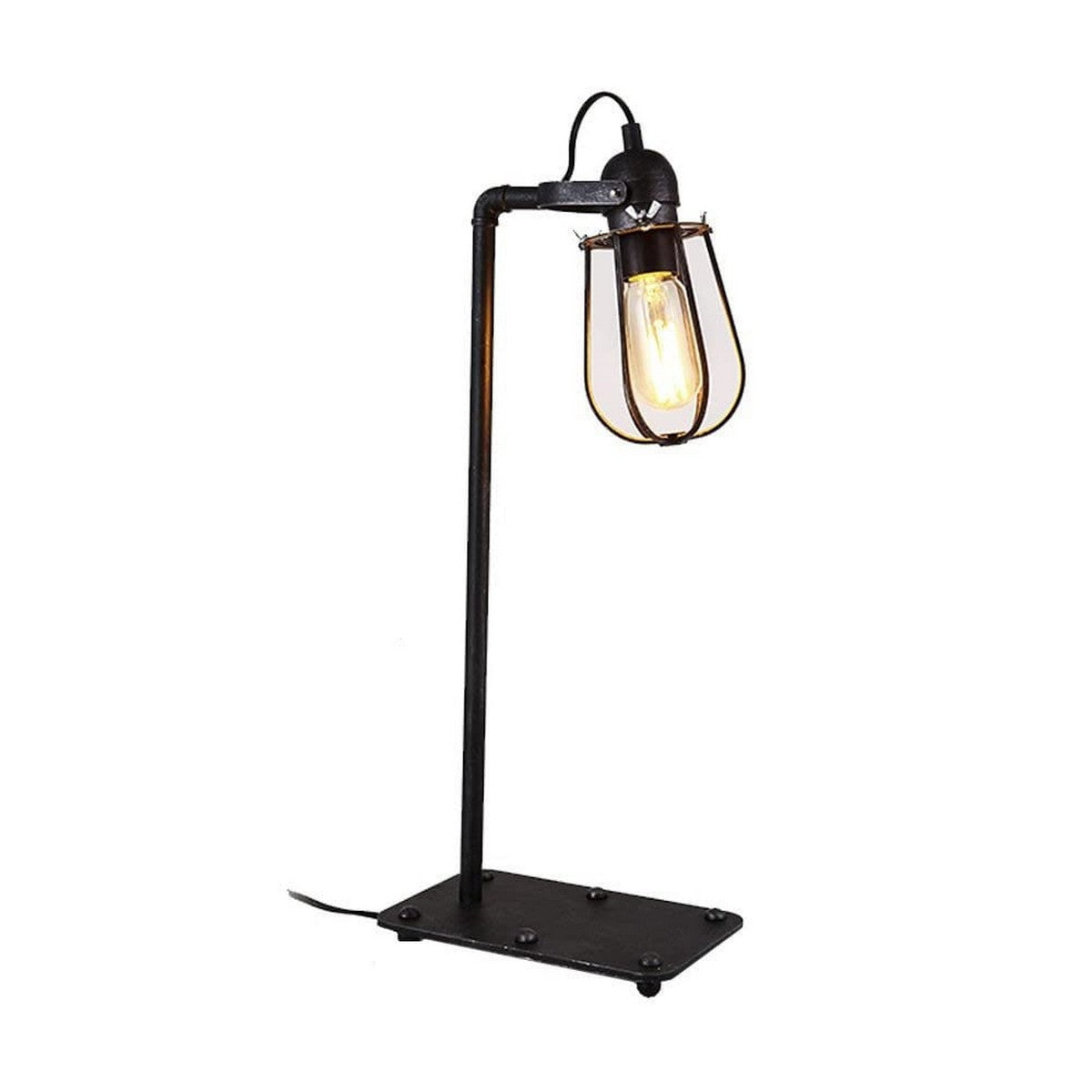 Svart metall bordslampa - stilren design - 60 W. Ge ditt rum en unik touch.