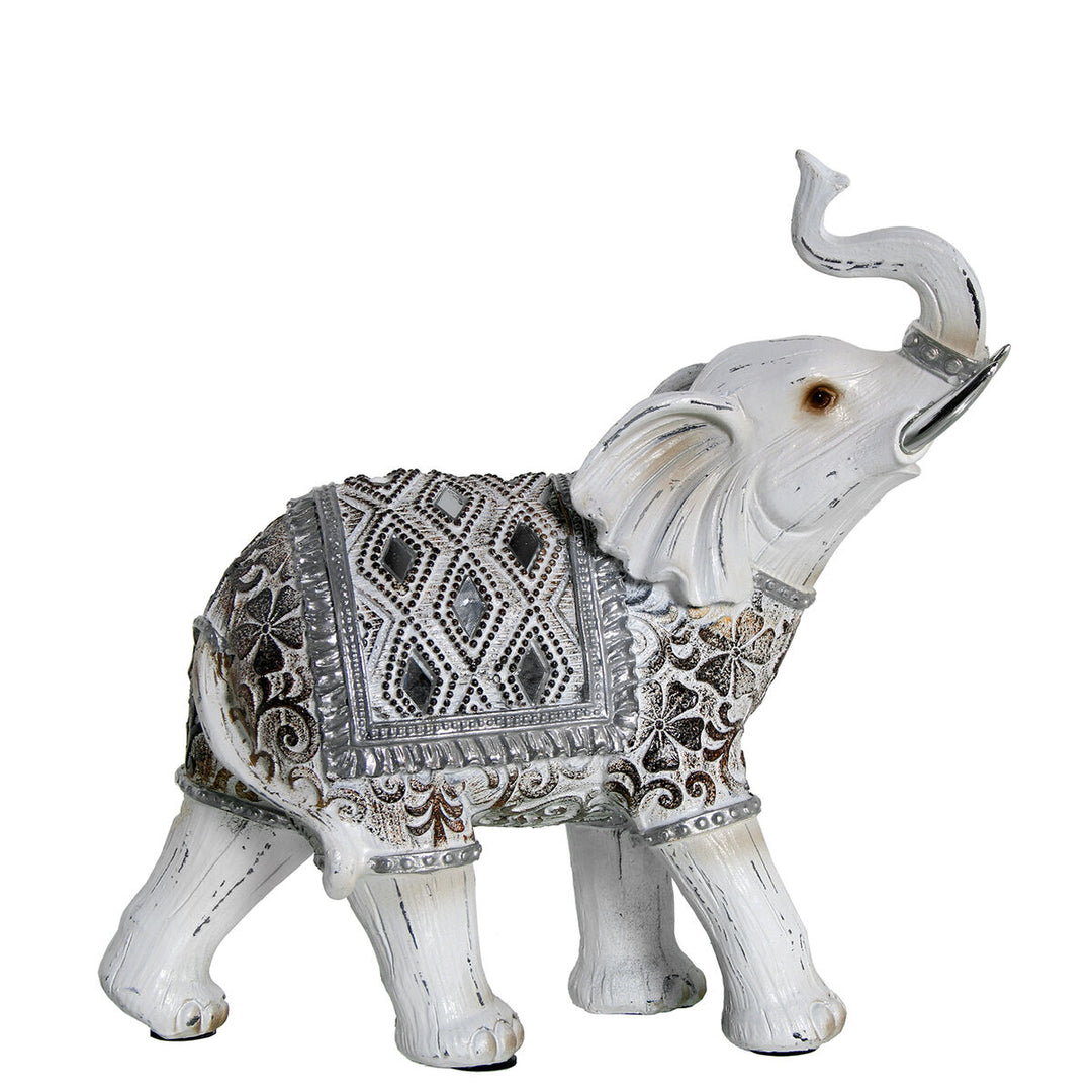 Vit Elefant Prydnadsfigur 10x22x21 cm - Alexandra House Living - Dekoration i plast.