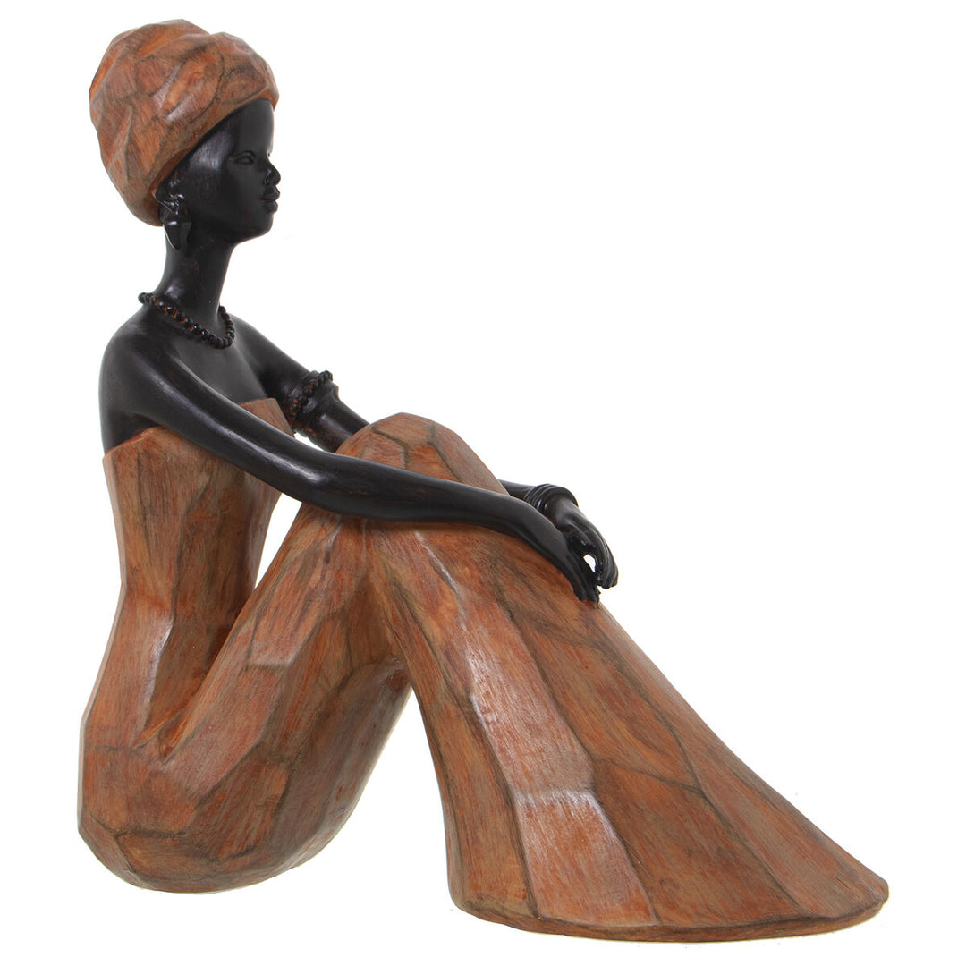 Afrikansk brun prydnadsfigur för heminredning - Alexandra House Living, 12 x 23 x 24 cm