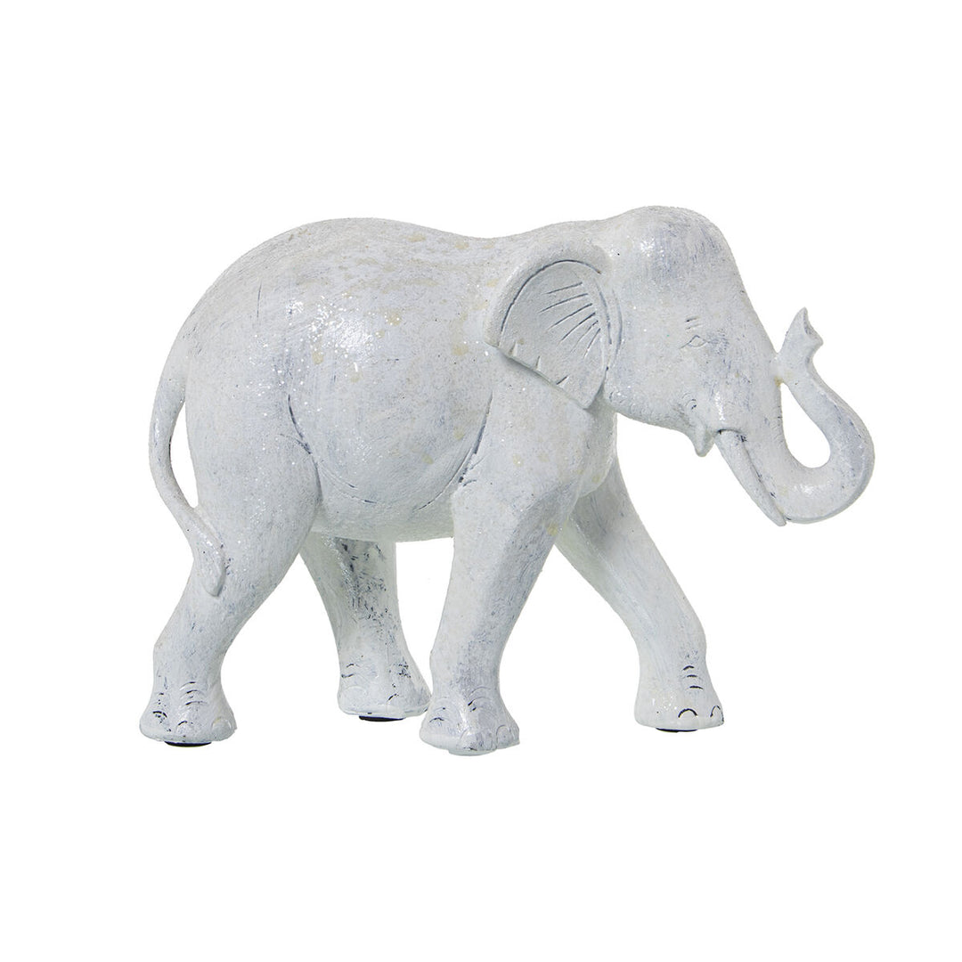 Vit Elefant Prydnadsfigur 10x18x24 cm - Alexandra House Living. Unik dekoration i plast.