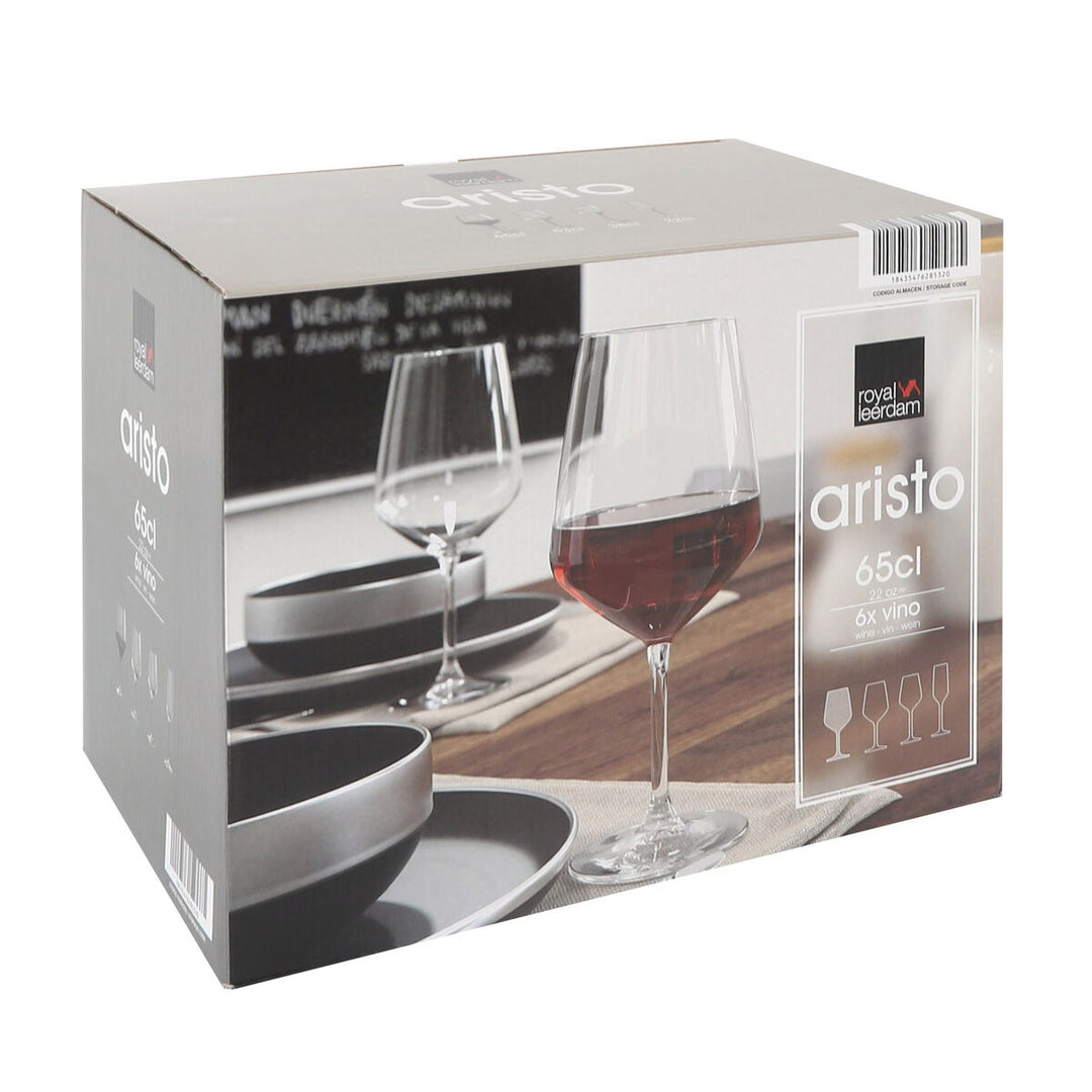 Aristo Kristall Vinglas, 650 ml, 6-pack - Elegant set av högkvalitativa vinglas för att njuta av dit