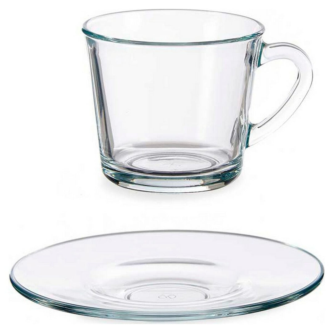 6-delat kaffekoppsset i porslin, 190 ml - elegant och stilfullt set för kaffe och te.