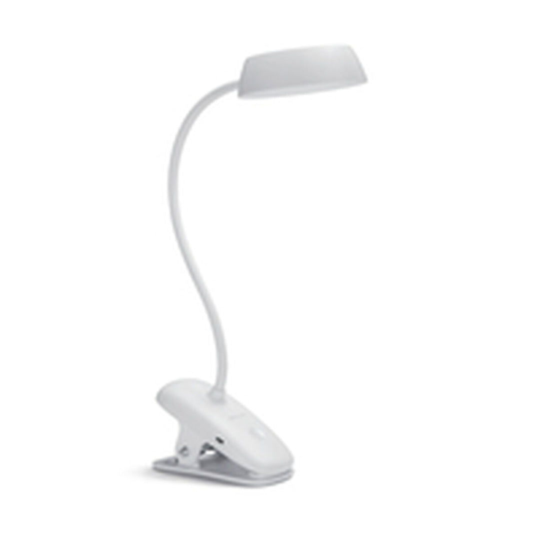 Philips LED Bordslampa - Vit Metall, 3W, Plug-in, 4000K, Bordslampa. Elegans för ditt hem.