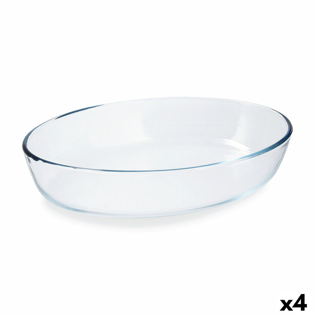 Pyrex Classic Oval Ugnsform, 4-pack, 30x21x7 cm - Högkvalitativt glas för enkel matlagning och förva