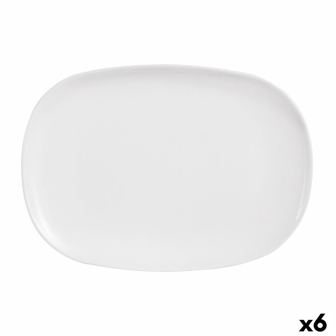 Luminarc Servingsfat Vit Glas, 35x24 cm, 6-pack - Elegant och tåligt serveringsfat i vit glas för al