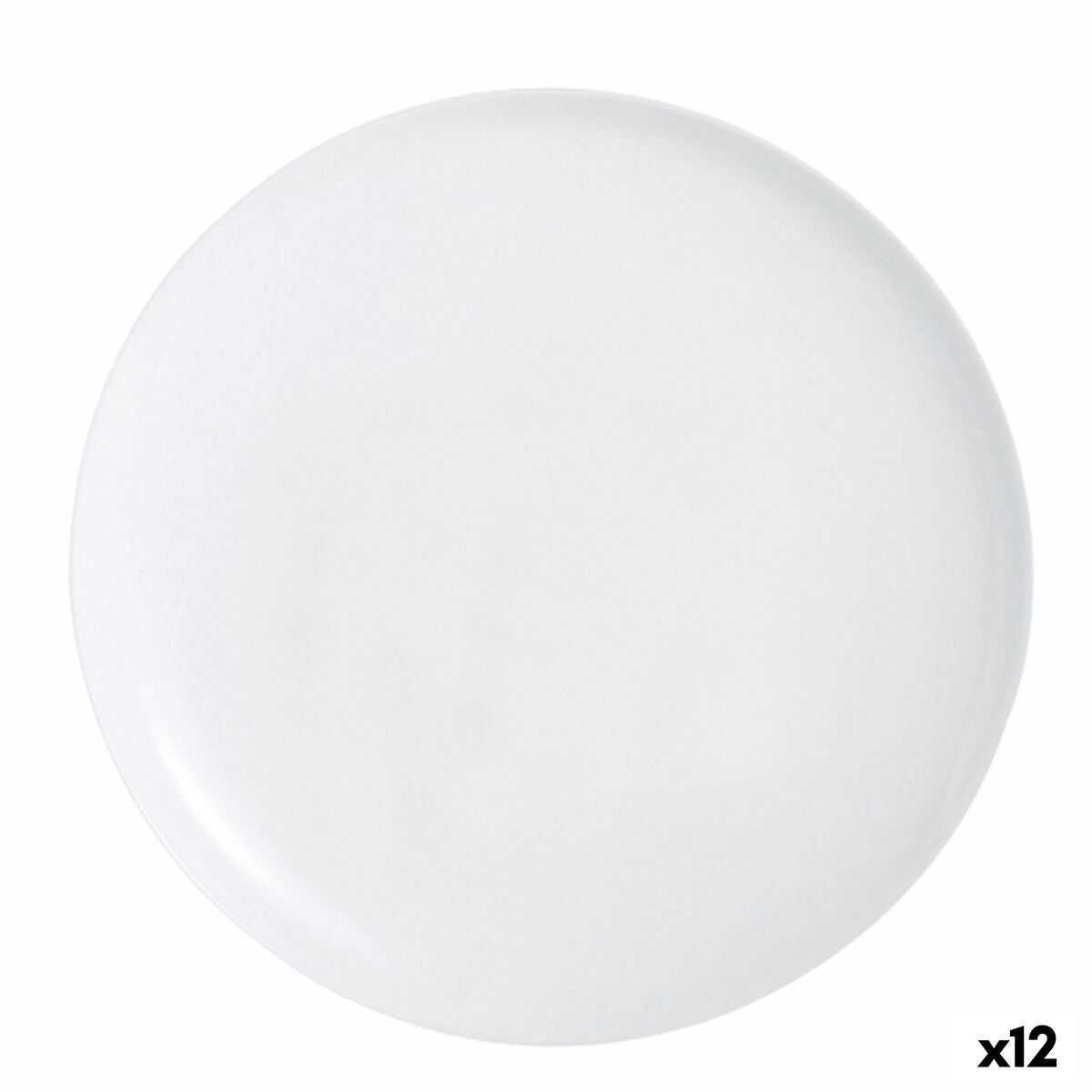 Vit glas pizzatallrik 32 cm - Festlig och praktisk (12-pack) - Köksredskap för hemmafester.