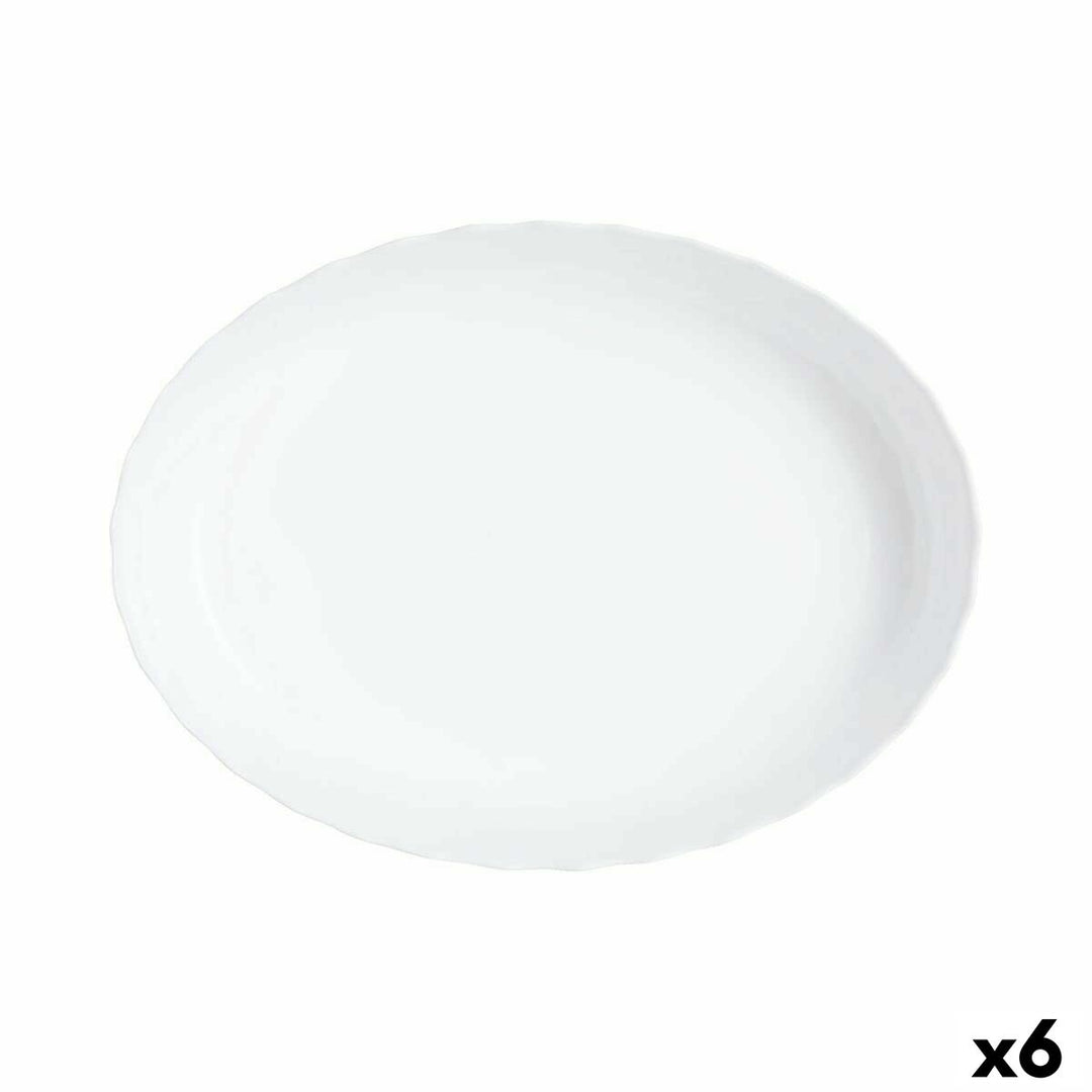 Luminarc Trianon Serveringsfat, Vit Glas, 31x24 cm, 6-pack - Stilrent och elegant serveringsfat i hö