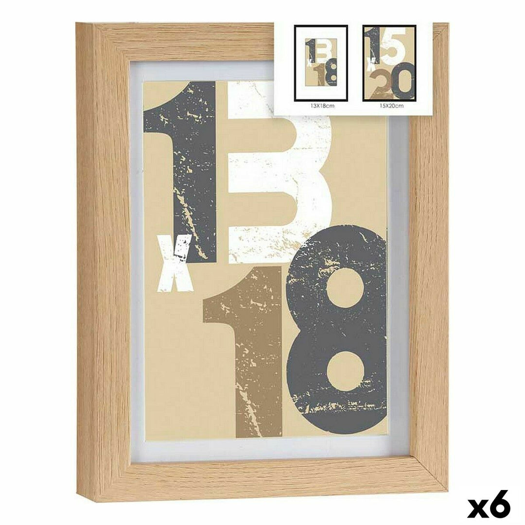 Fotoramar i Glas och Trä MDF (18x23cm, 2,5cm) - 6-pack, naturell färg.