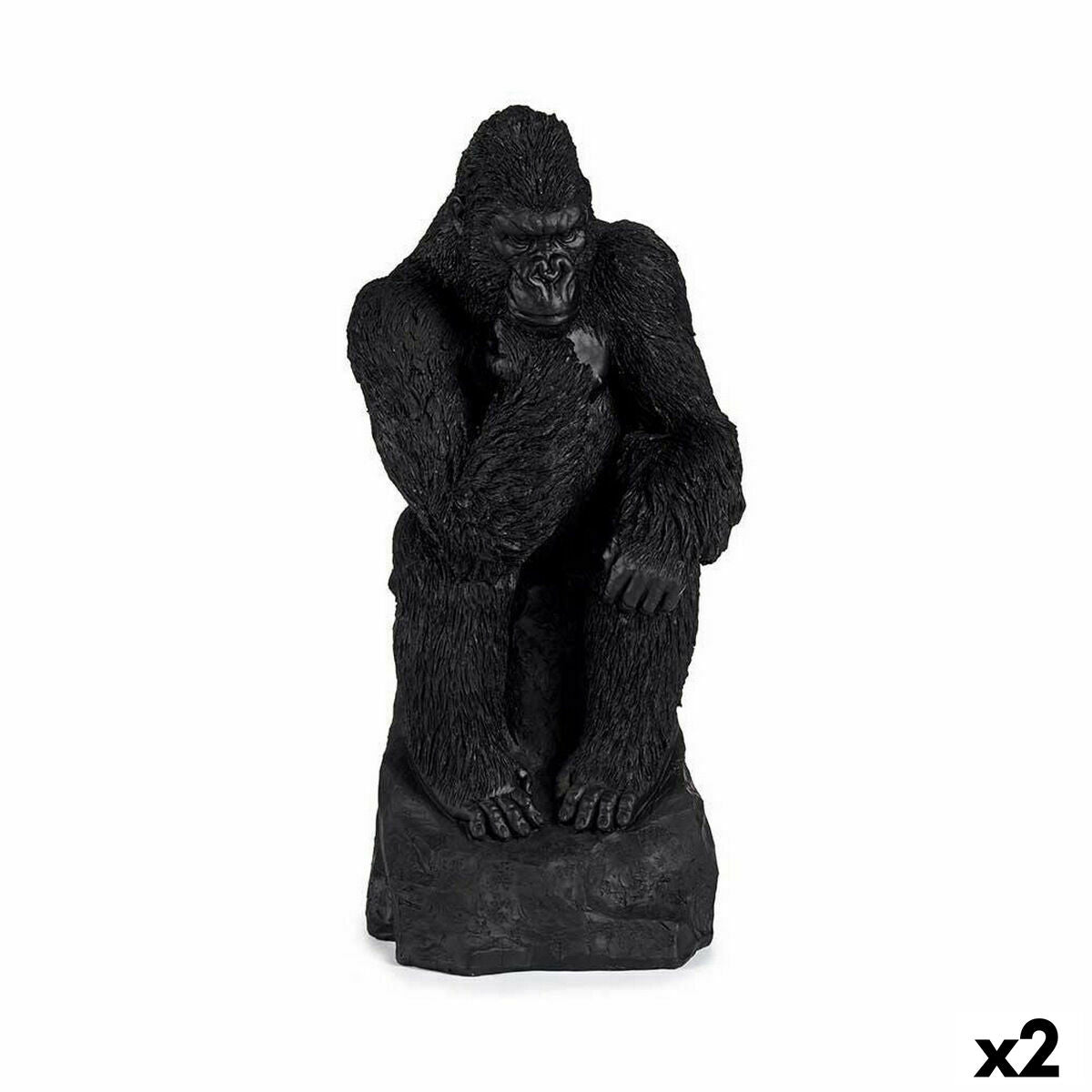 Svarta Gorillor, 20x45 cm, Dekorativa Prydnadsfigurer (2-pack) - elegant och fantasifull dekoration 