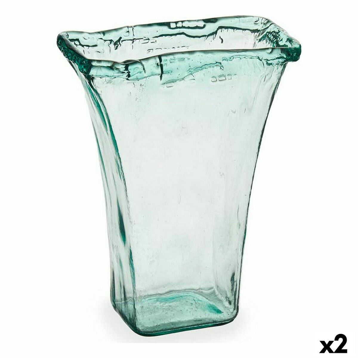 Set med 3 transparenta glasvasar, storlek 27 x 34,5 x 14 cm - eleganta och mångsidiga vaser