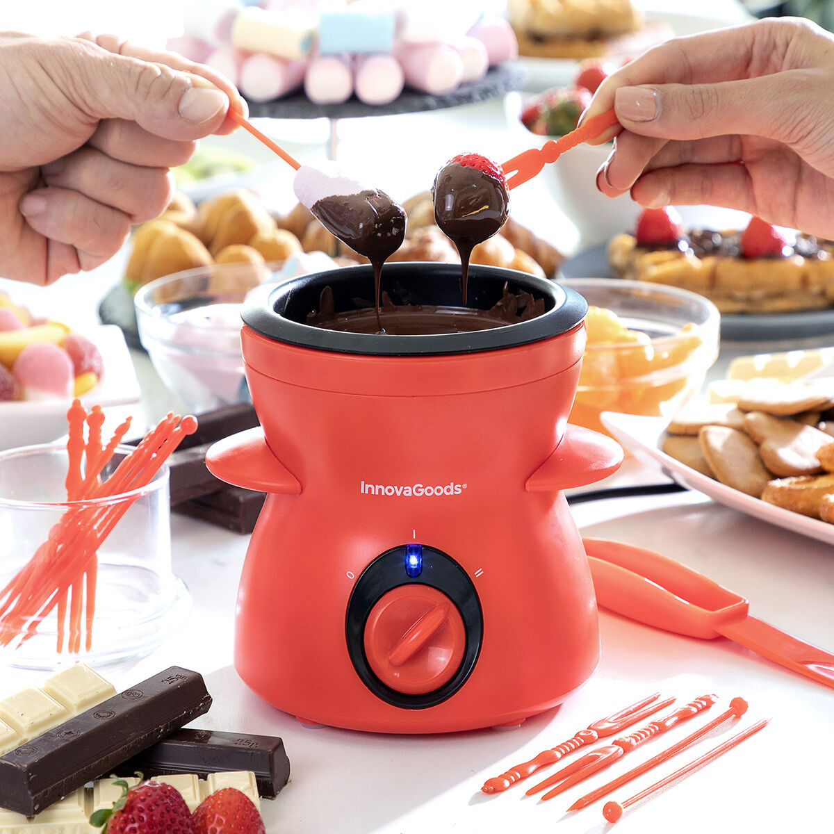 Chokladfondue set - Elektrisk fonduegryta för goda och mysiga stunder